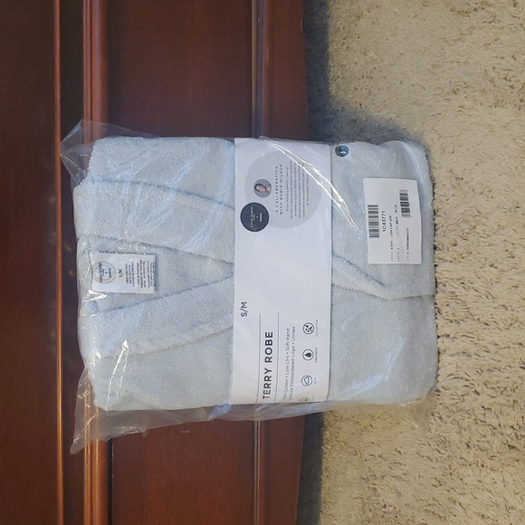 Clean Design Hone x Martex Low Lint 100% Cotton Robe S/M Light Blue - Picture 7 of 7